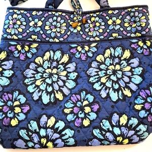 RETIRED Large Vera Bradley Indigo Pop Tote Bag NWOT Quilted Cotton Boho Floral